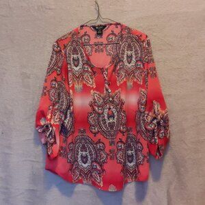 Pink Floral Haggar Blouse